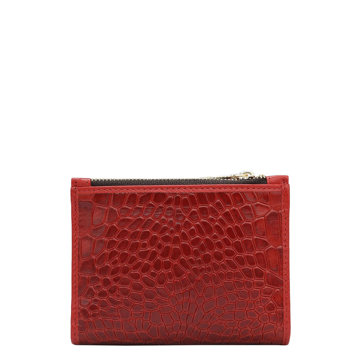 Croco Leather Ladies Wallet - Red
