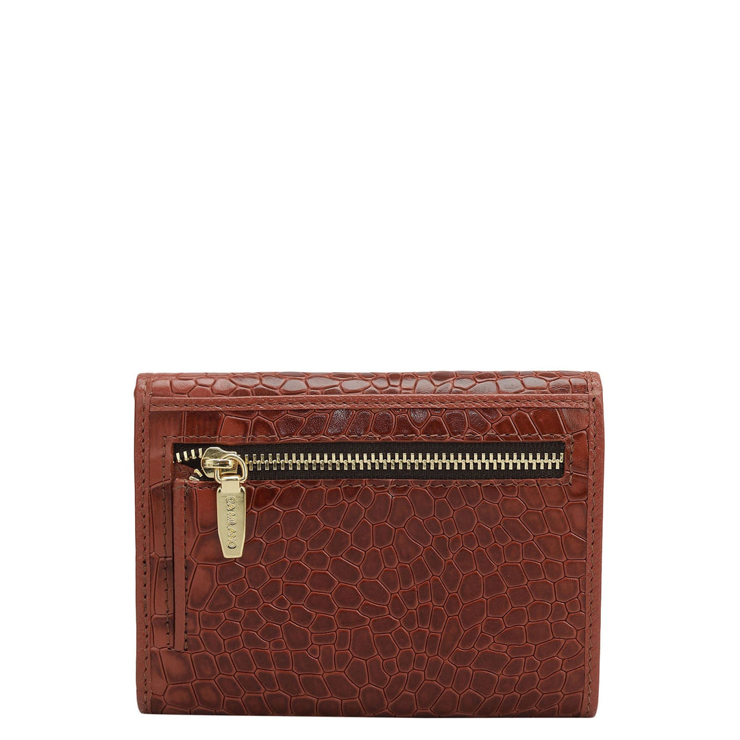 Croco Leather Women Wallet - Brick