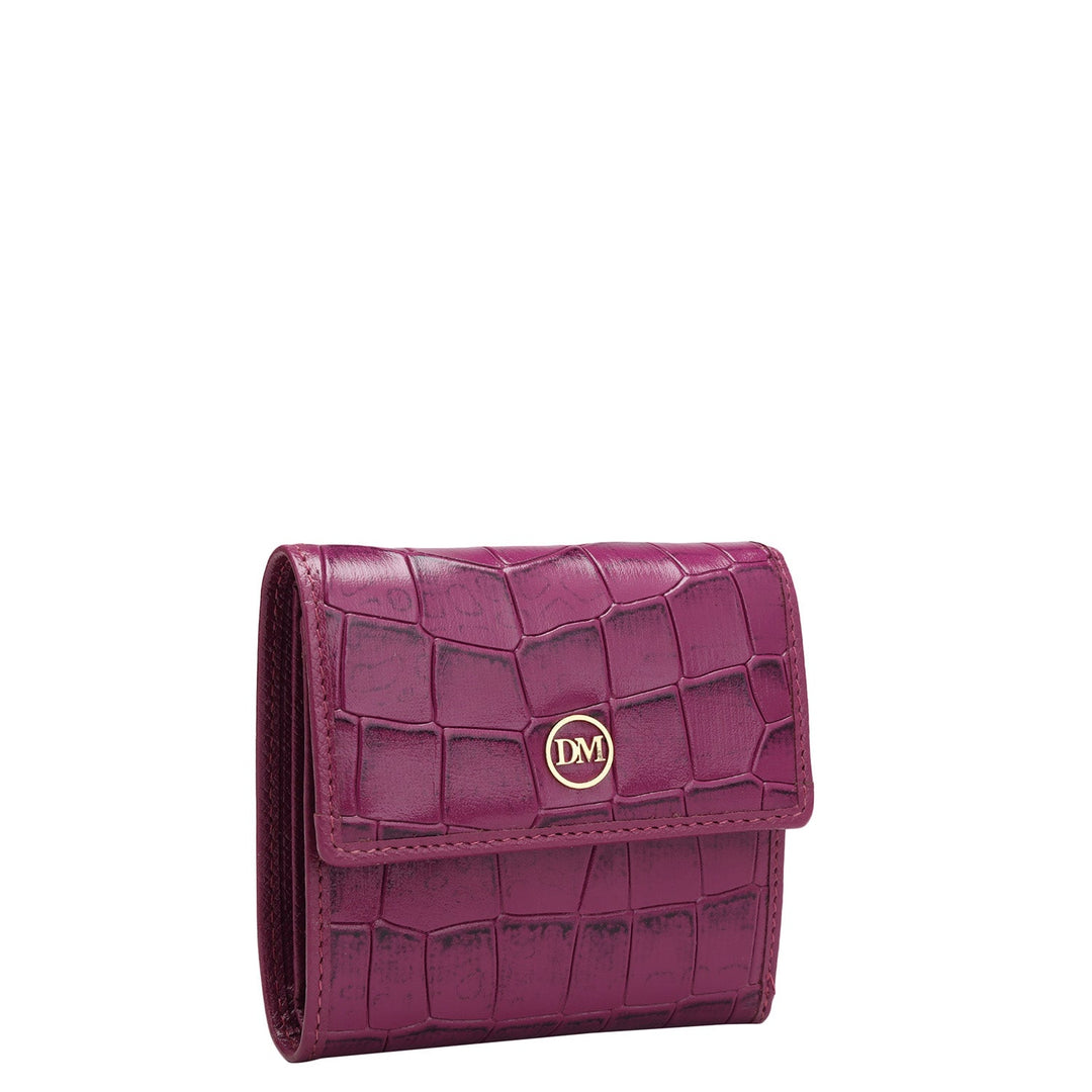 Croco Leather Ladies Wallet - Orchid