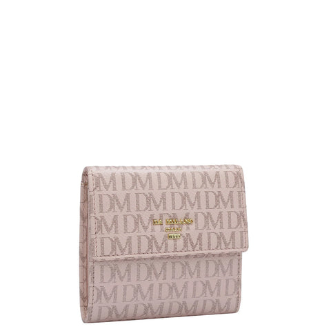 Monogram Leather Ladies Wallet - Blush