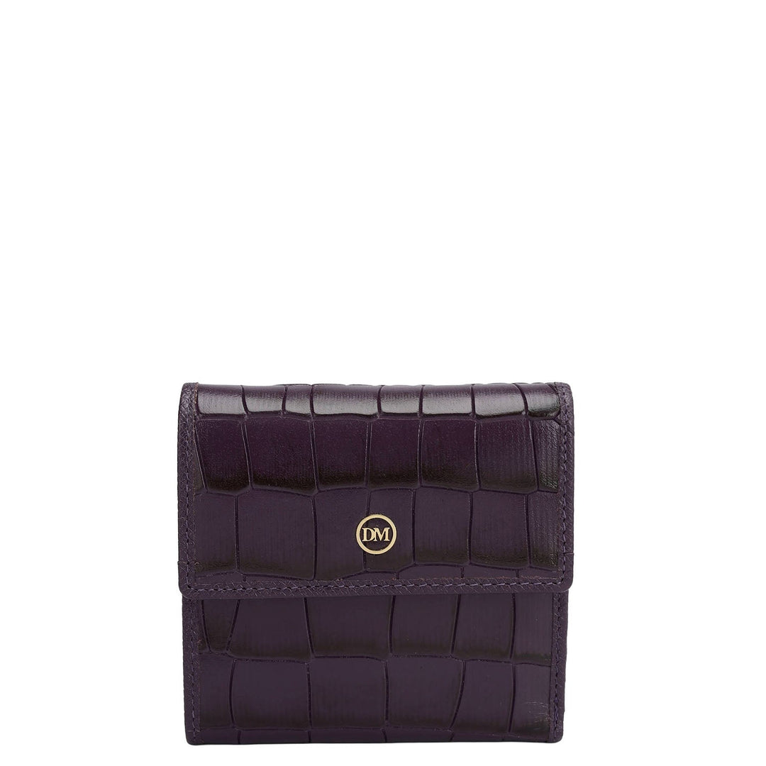 Croco Leather Ladies Wallet - Grapevine