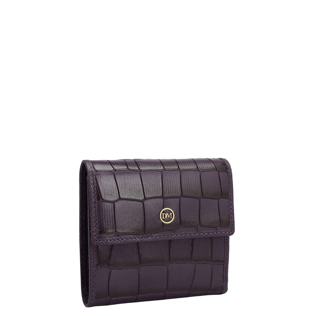 Croco Leather Ladies Wallet - Grapevine
