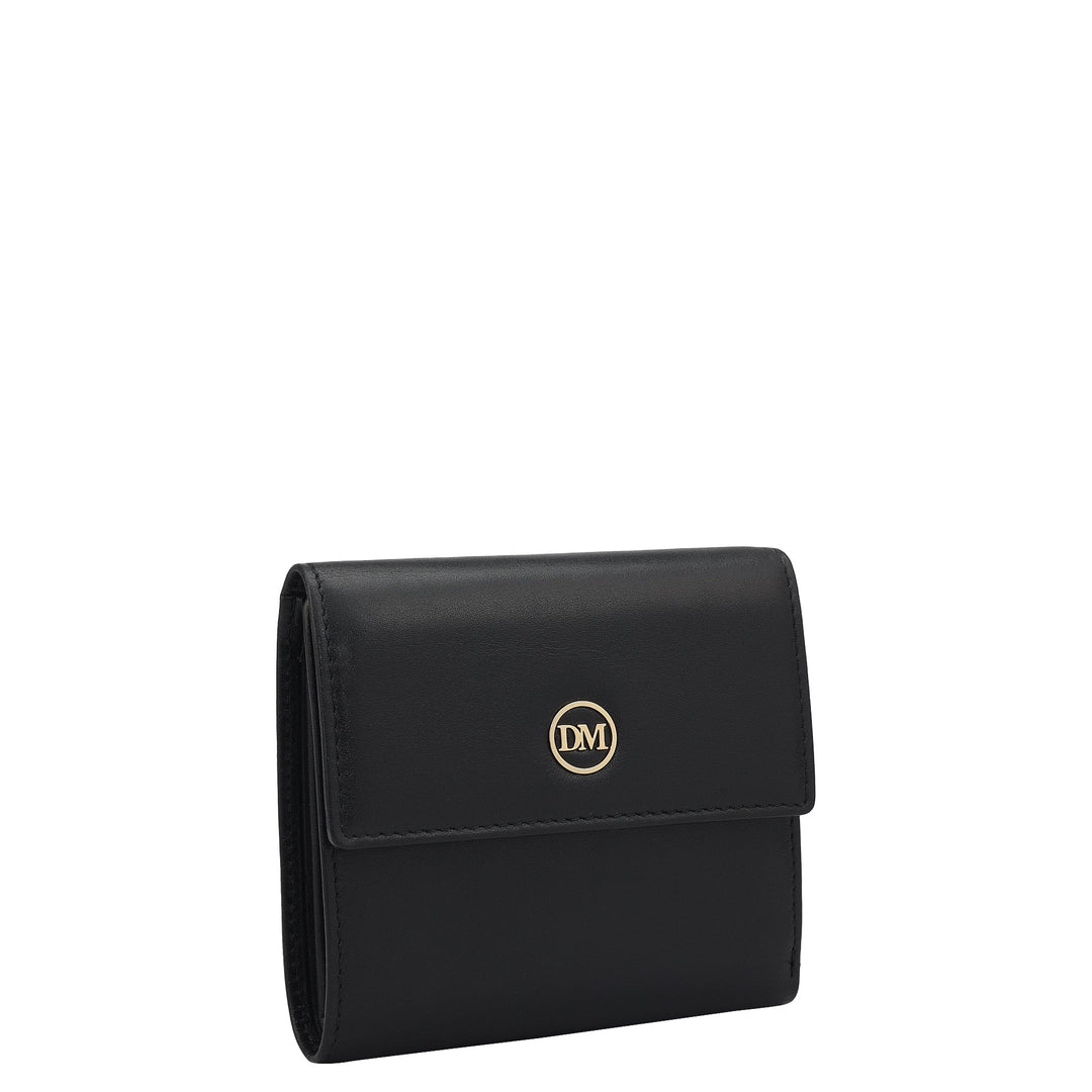 Plain Leather Ladies Wallet - Black