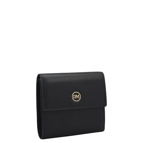 Plain Leather Ladies Wallet - Black