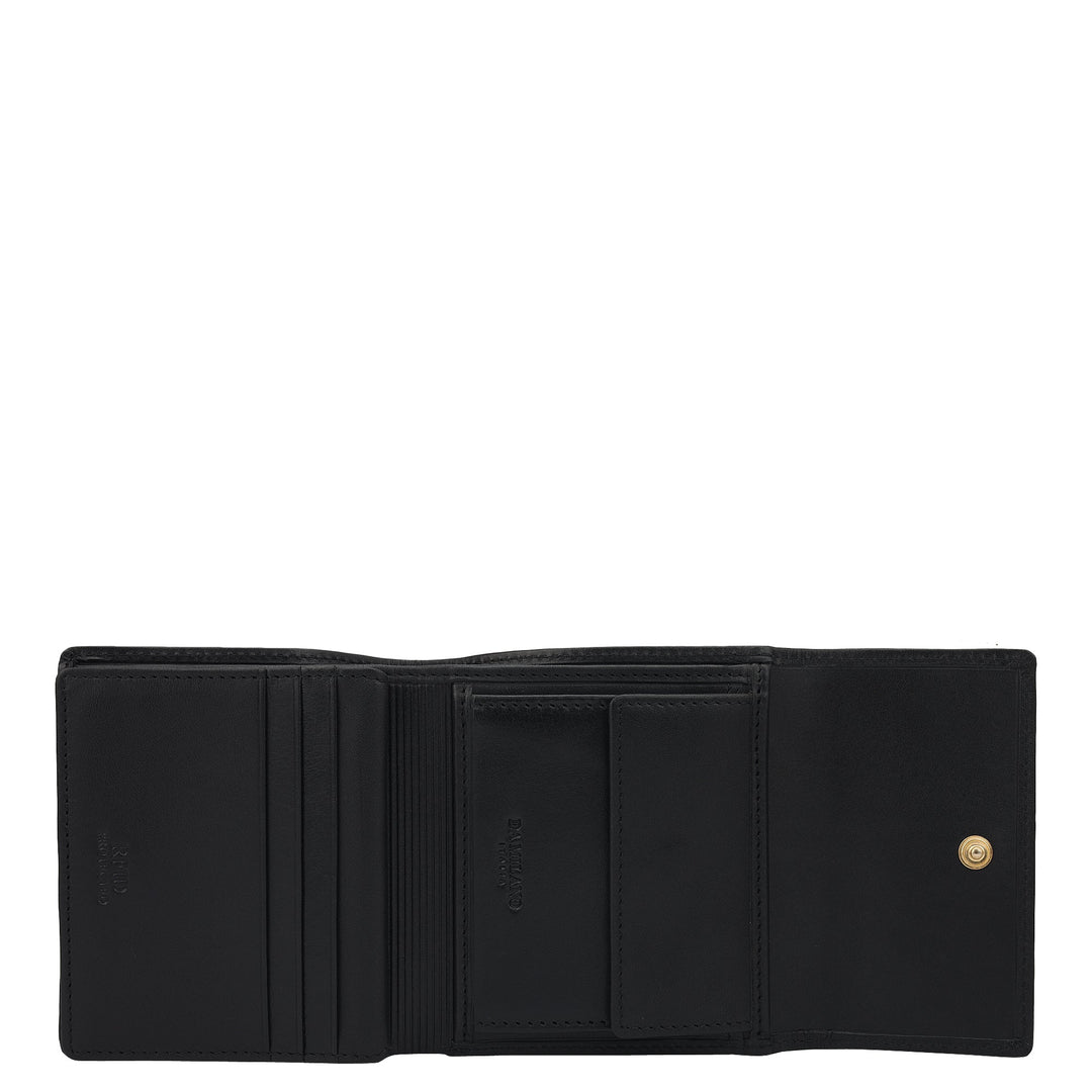 Plain Leather Ladies Wallet - Black