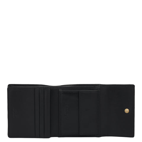 Plain Leather Ladies Wallet - Black