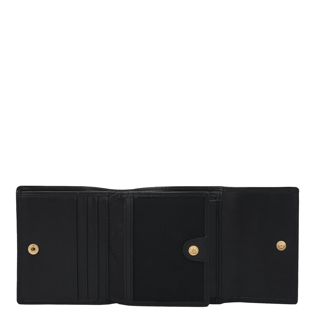 Plain Leather Ladies Wallet - Black
