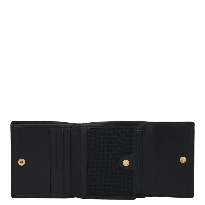 Plain Leather Ladies Wallet - Black