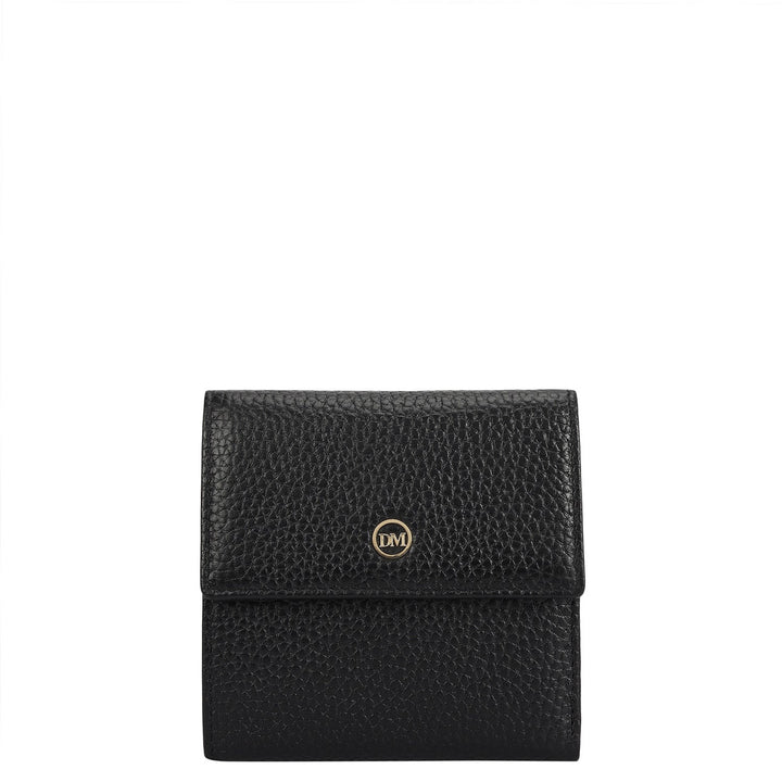 Wax Leather Ladies Wallet - Black