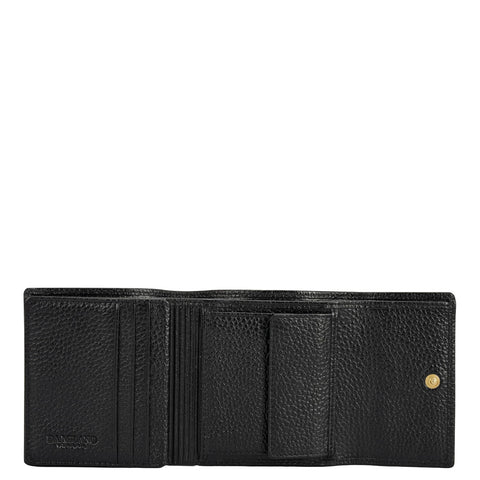 Wax Leather Ladies Wallet - Black