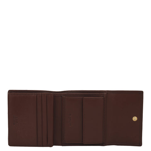 Plain Leather Ladies Wallet - Brown