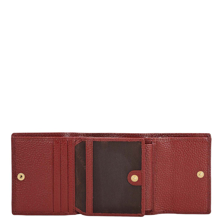 Wax Leather Ladies Wallet - Cherry