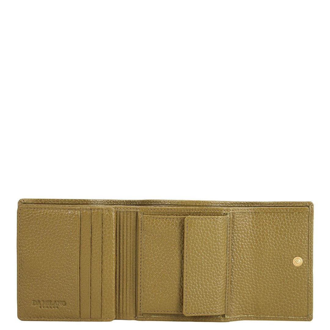 Wax Leather Ladies Wallet - Lime