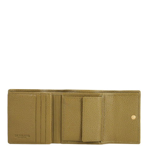 Wax Leather Ladies Wallet - Lime