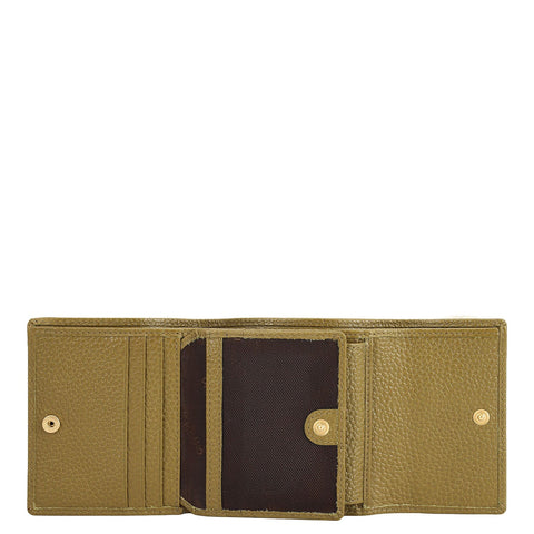 Wax Leather Ladies Wallet - Lime