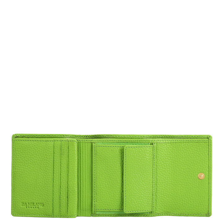 Wax Leather Ladies Wallet - Slime