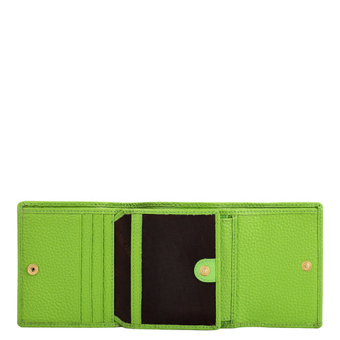 Wax Leather Ladies Wallet - Slime
