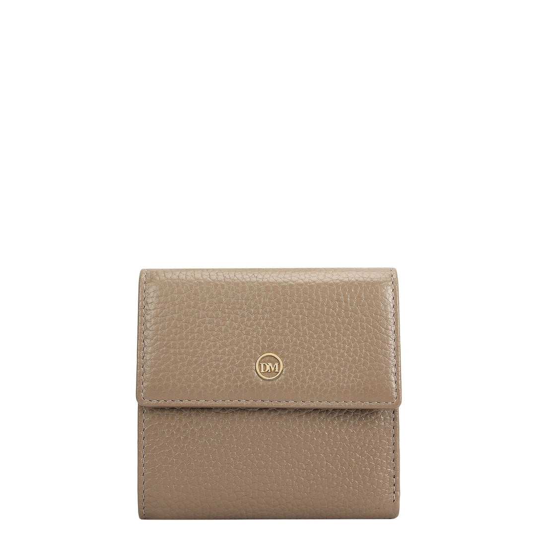 Wax Leather Ladies Wallet - Smoke Grey