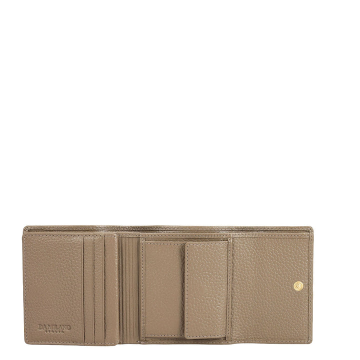 Wax Leather Ladies Wallet - Smoke Grey
