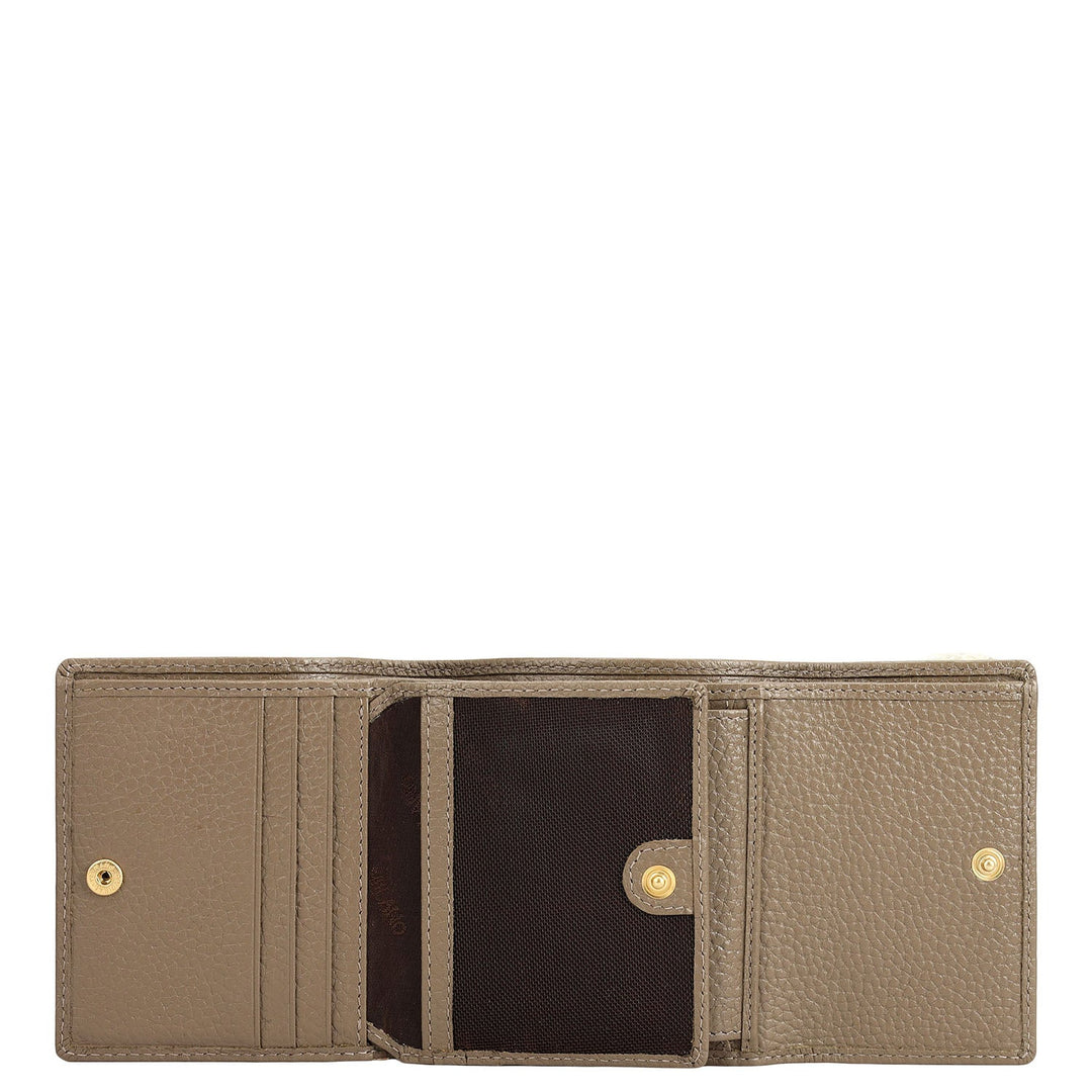 Wax Leather Ladies Wallet - Smoke Grey