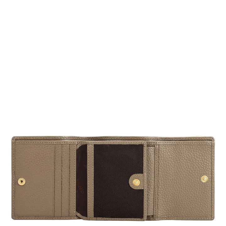 Wax Leather Ladies Wallet - Smoke Grey