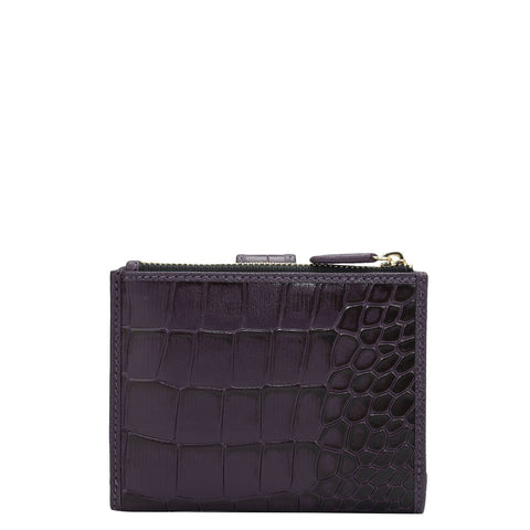 Croco Leather Ladies Wallet - Grapevine