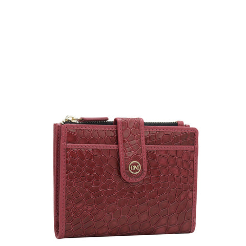 Croco Leather Ladies Wallet - Plumberry