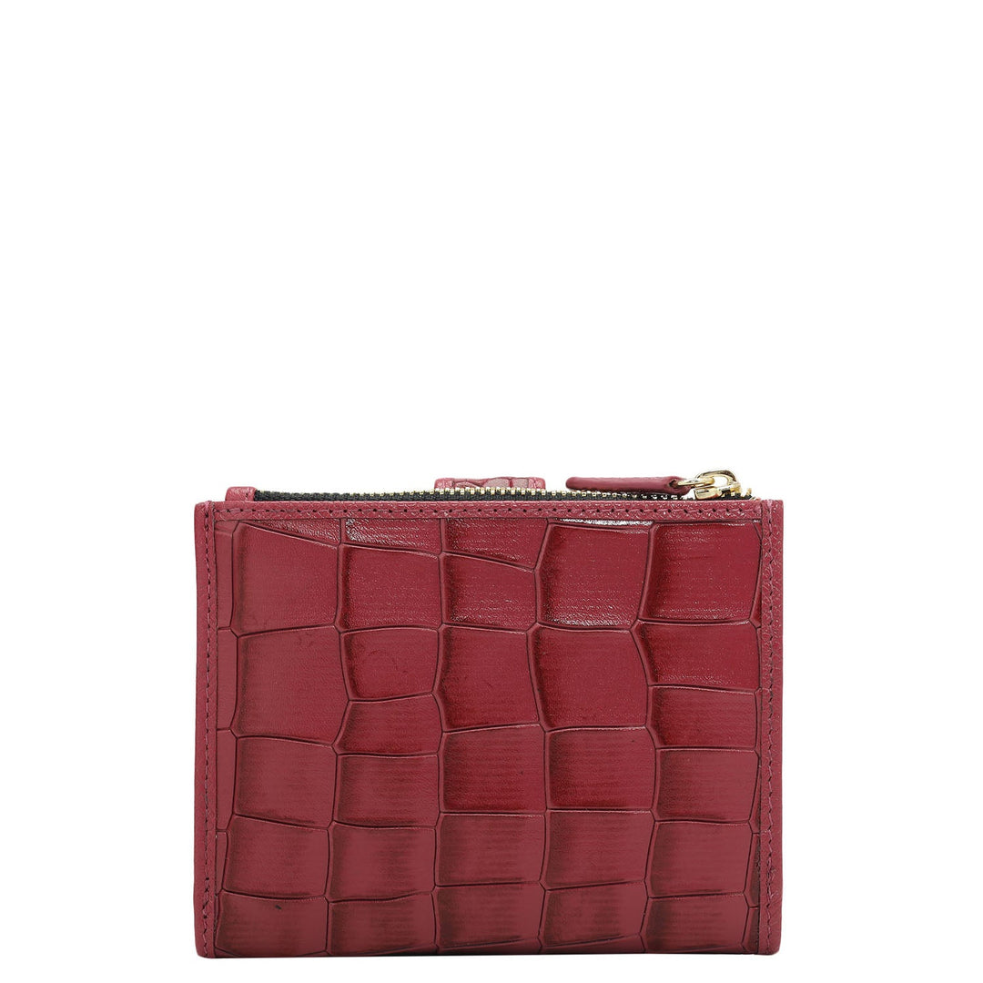 Croco Leather Ladies Wallet - Plumberry