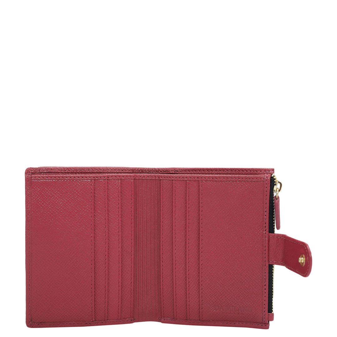 Croco Leather Ladies Wallet - Plumberry