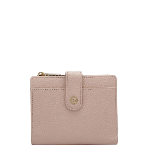 Wax Leather Ladies Wallet - Baby Pink