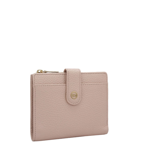 Wax Leather Ladies Wallet - Baby Pink