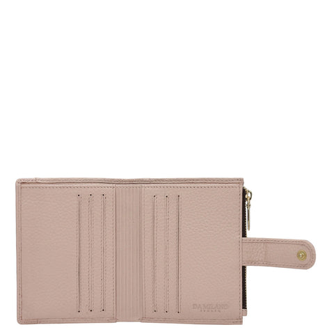 Wax Leather Ladies Wallet - Baby Pink