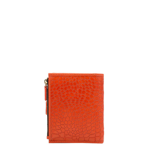 Croco Leather Ladies Wallet - Pumpkin