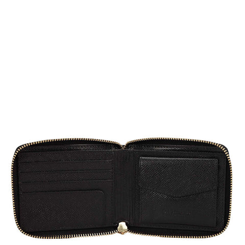 Croco Leather Ladies Wallet - Black