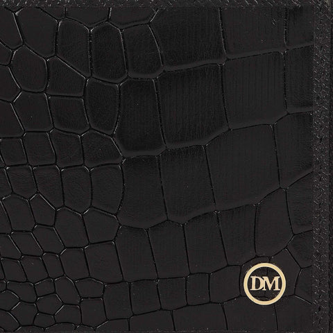 Croco Leather Ladies Wallet - Black
