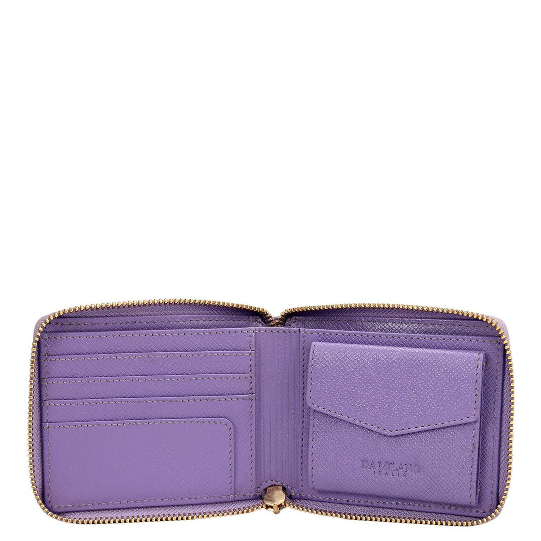 Croco Leather Ladies Wallet - Purple Haze