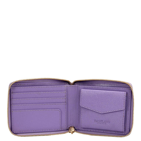 Croco Leather Ladies Wallet - Purple Haze
