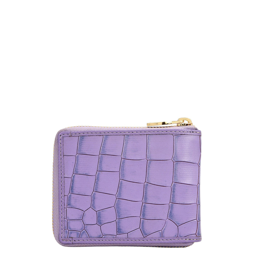 Croco Leather Ladies Wallet - Purple Haze