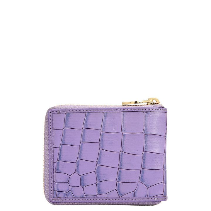 Croco Leather Ladies Wallet - Purple Haze