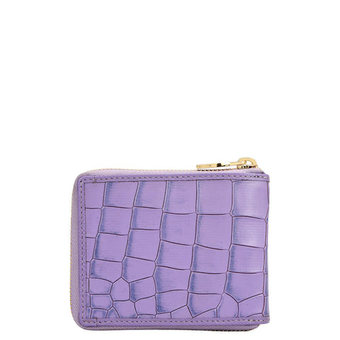 Croco Leather Ladies Wallet - Purple Haze