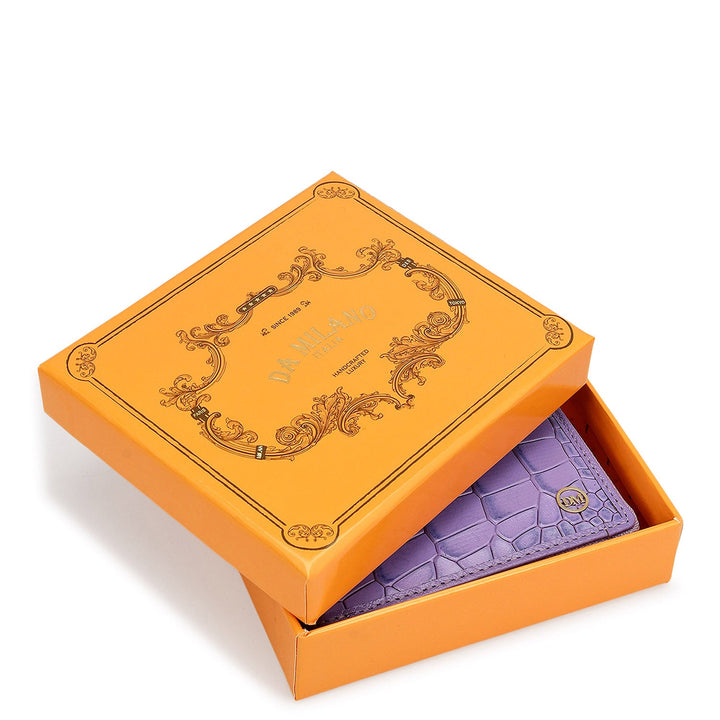 Croco Leather Ladies Wallet - Purple Haze