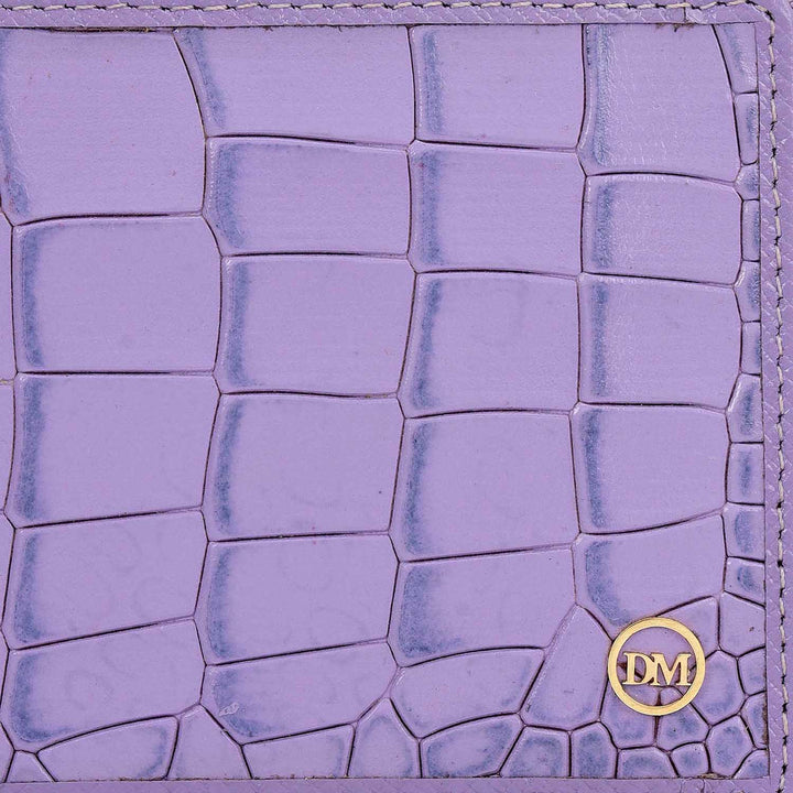 Croco Leather Ladies Wallet - Purple Haze