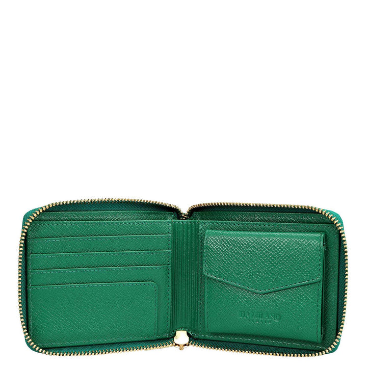 Croco Leather Ladies Wallet - Sea Weed