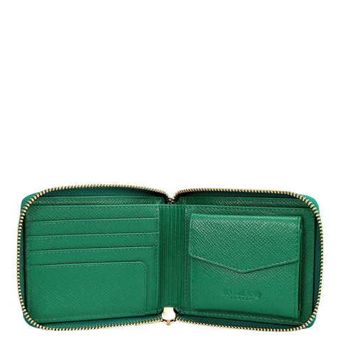 Croco Leather Ladies Wallet - Sea Weed
