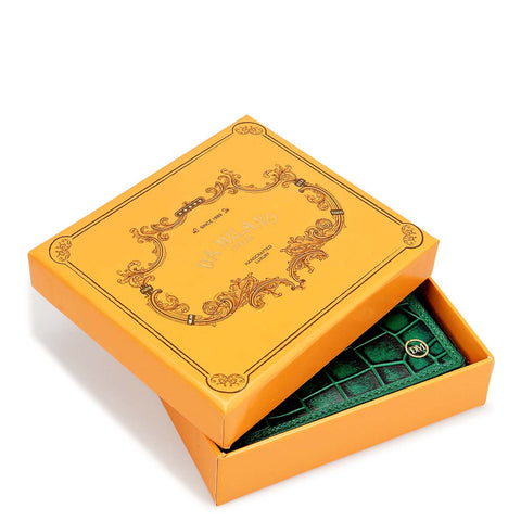 Croco Leather Ladies Wallet - Sea Weed