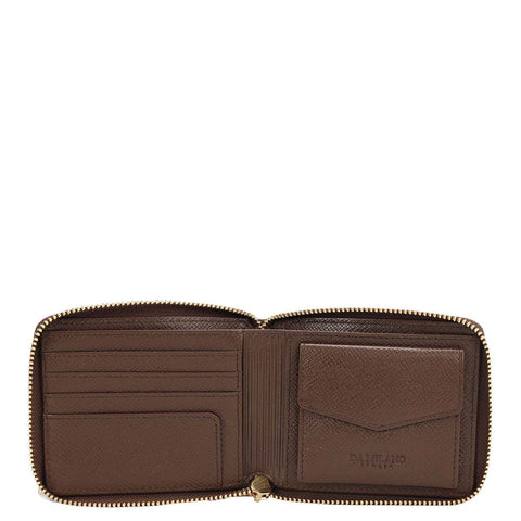 Croco Leather Ladies Wallet - Walnut