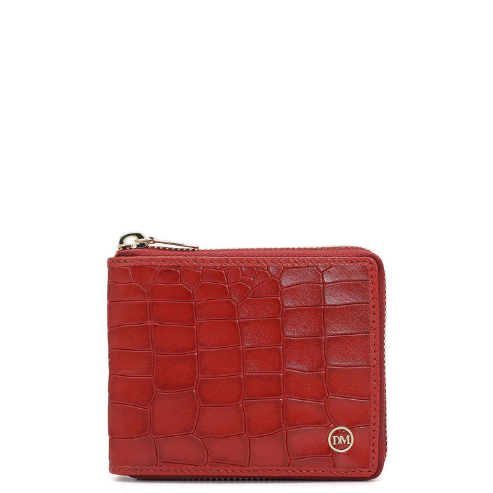 Croco Leather Ladies Wallet - Red