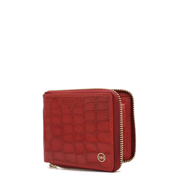 Croco Leather Ladies Wallet - Red