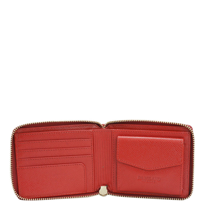 Croco Leather Ladies Wallet - Red