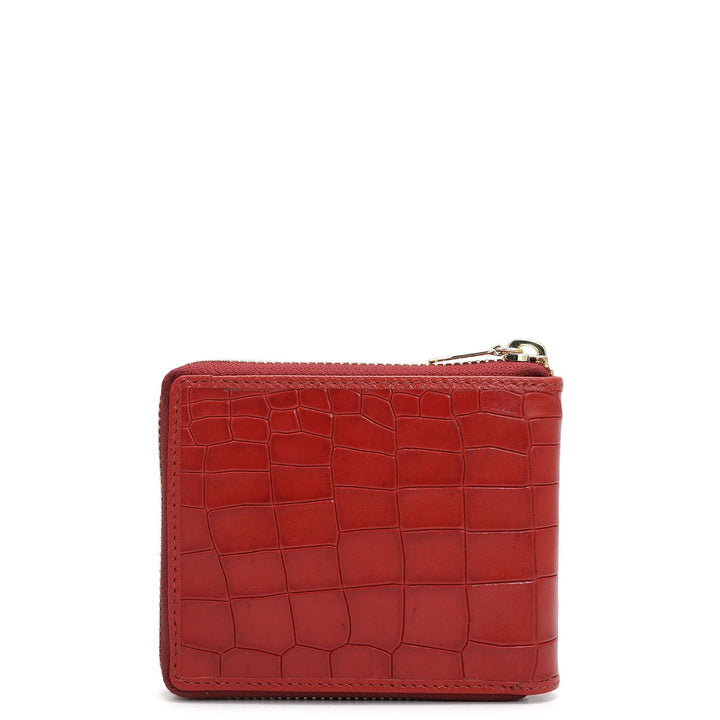 Croco Leather Ladies Wallet - Red